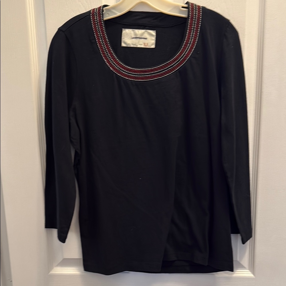 Liz Claiborne Black Stitched Women's Top